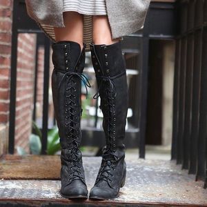 Joe Lace-Up Over-the-Knee Boots Jeffrey Campbell